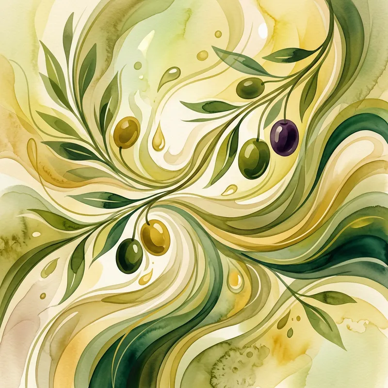 Abstract Olive Oil Art Illustration