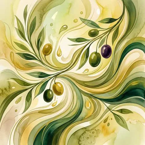 Abstract Olive Oil Art Illustration
