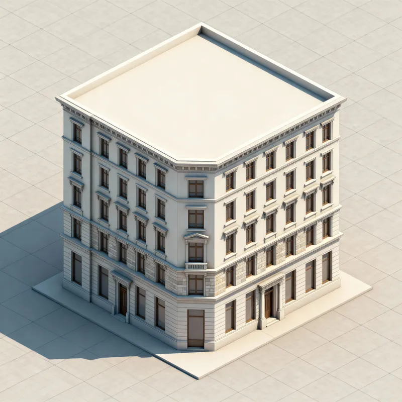 Isometric View Conversion for Front Facade