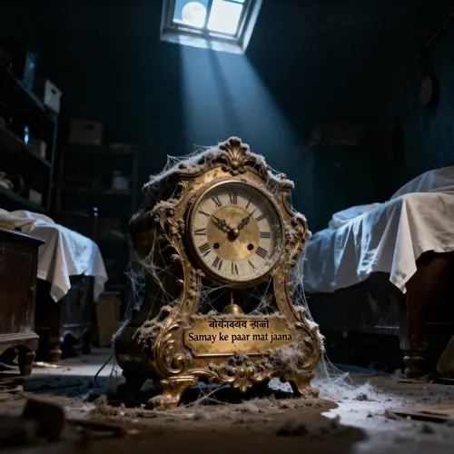 Antique Brass Clock in Dusty Storeroom