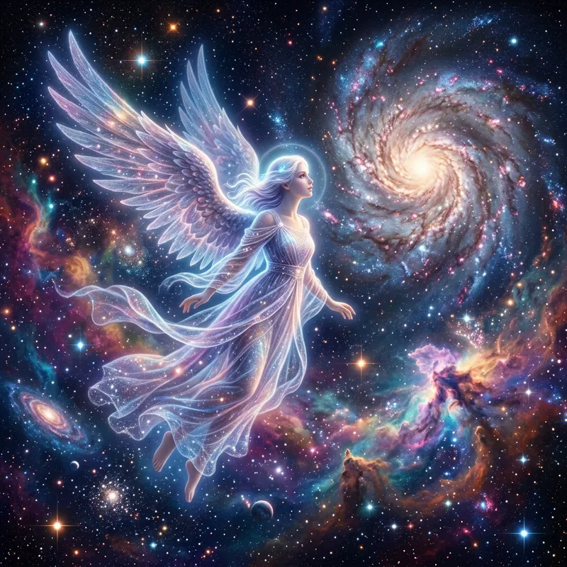 Ethereal Angel Floating in Space: A Cosmic Wonder Ethereal Angel Floating in Space: A Cosmic Wonder