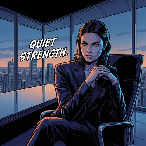 Young Model in Executive Office - Digital Art