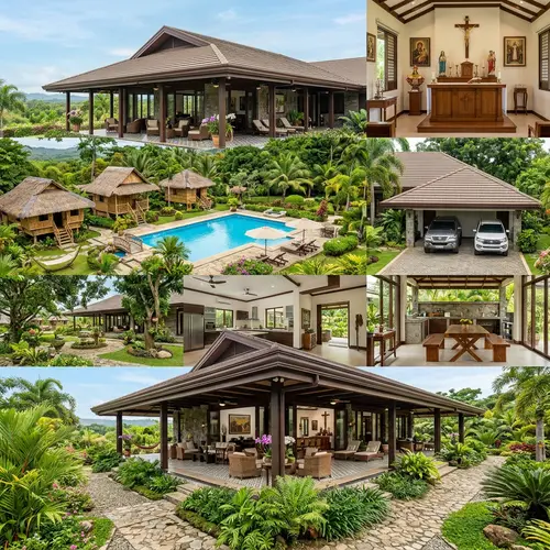 Modern Filipino Bungalow House with 6 Bedrooms & Pool