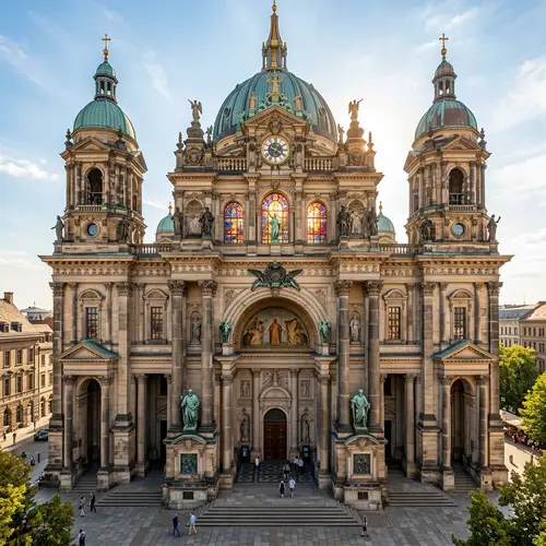 Temple Facade Design Inspired by Berlin Cathedral Style
