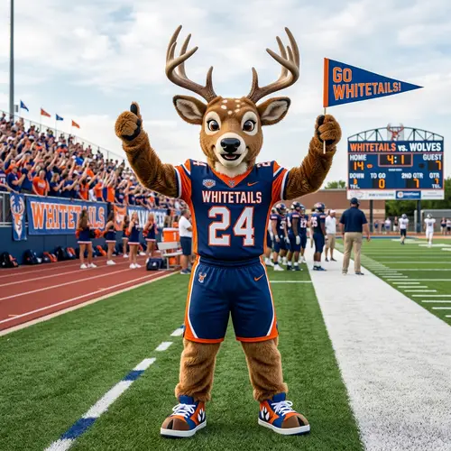 Whitetail Deer Mascot Standing - Iconic Design