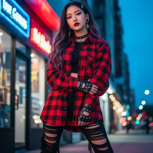 Edgy K-Pop Girl Outfit Inspiration