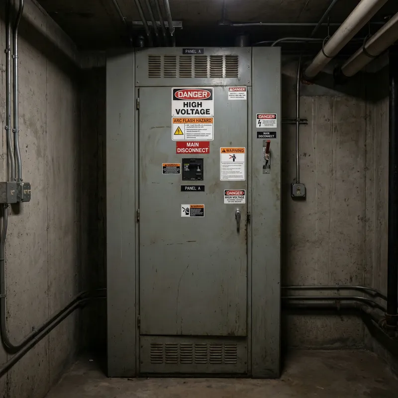 Electric Panel Safety: High-Quality Metal Equipment With Warning Labels Electric Panel Safety: High-Quality Metal Equipment With Warning Labels