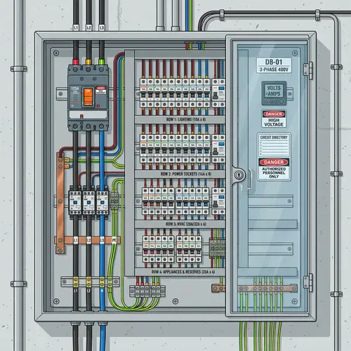 Vectored Electrical Panel Illustration