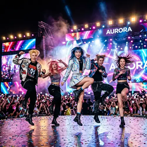 Vibrant K-Pop Energy: NCT Dream Performance Portrait