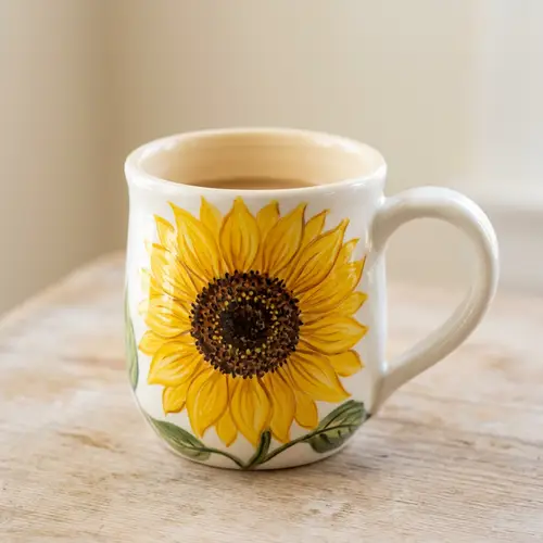 Bright Sunflower Design Ceramic Coffee Mug