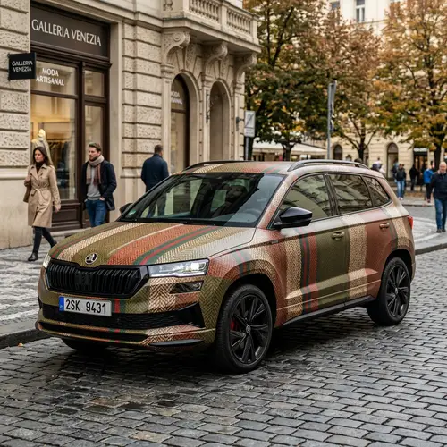 Detailed Skoda Karoq Automobile with Earth-Toned Fashion Paint
