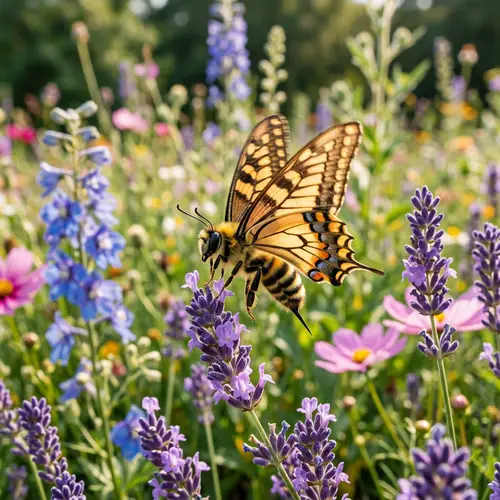 Graceful Bee Fluttering with the Sting of a Bee