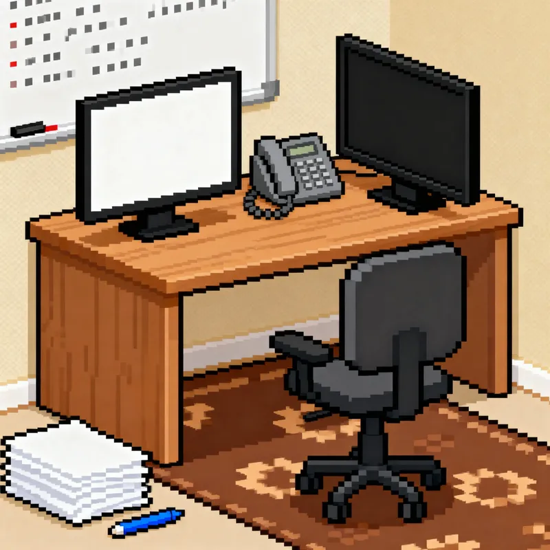 2D Pixel Tile Map: Office Elements Design