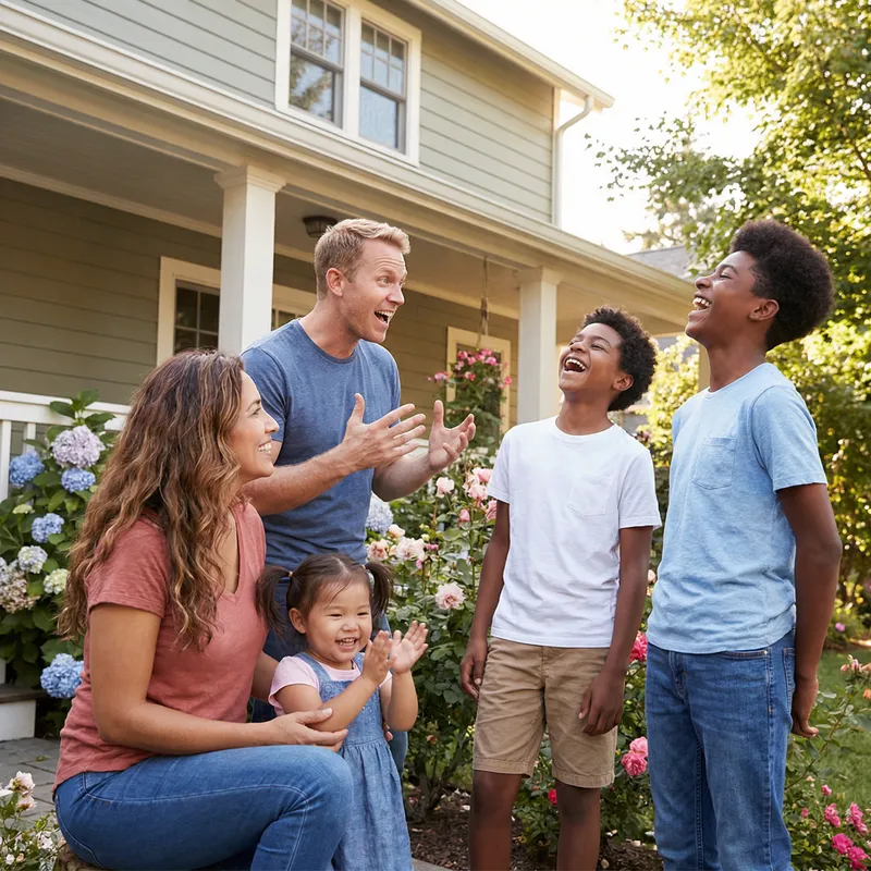 Happy Family Outdoors | Joyful Multicultural Scene