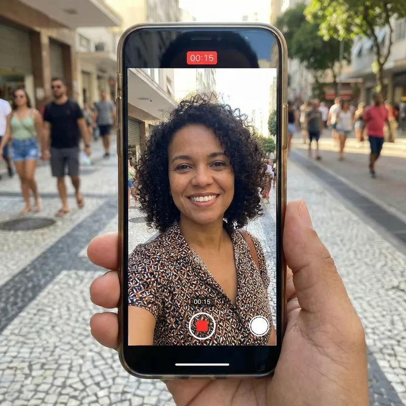 Brazilian Person Recording Their Face Video