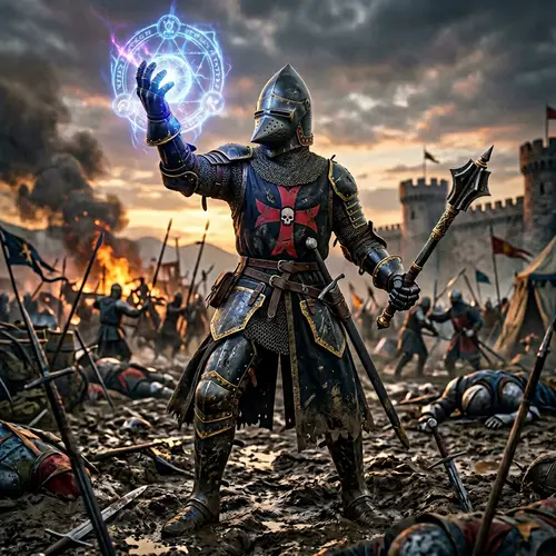 Magnificent 14th Century Knight in Black Armor