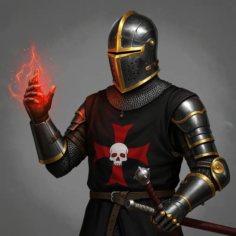 Magnificent 14th Century Knight in Black Armor