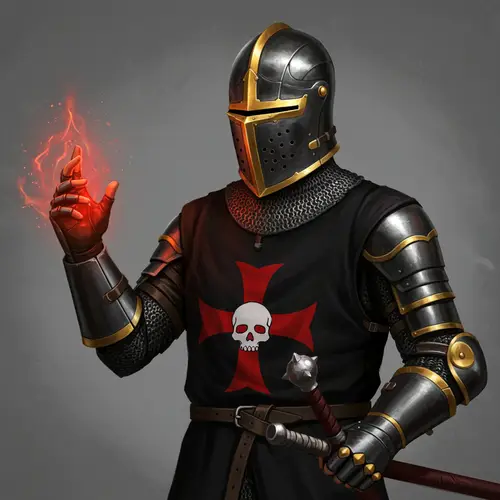 Magnificent 14th Century Knight in Black Armor