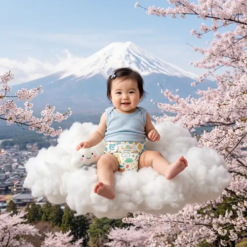 Lulllio Colorful Diapers for Japanese Babies
