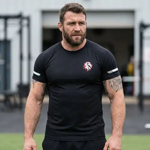 Men's Sporty T-Shirt with Lion Design