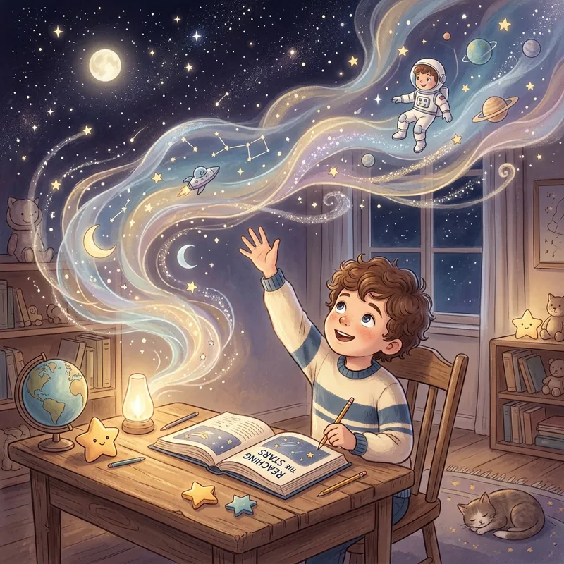 Boy Touching Stars Animation | Ethereal Dreams in Pastel Hues Boy Touching Stars Animation | Ethereal Dreams in Pastel Hues