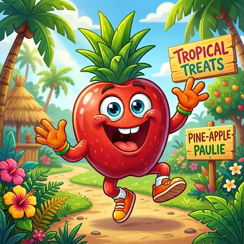 Playful Cartoon Pineapple Mascot | Imaginary Brand Character