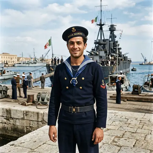 Vintage 1940s Navy Style: Italian Man at 23