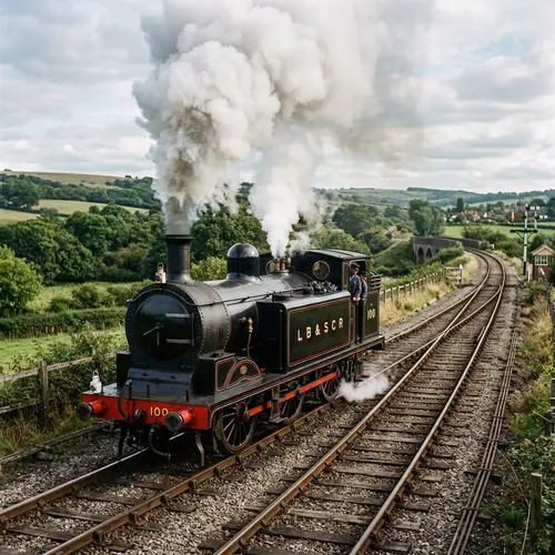 LB&SCR E2 Class Steam Locomotive Model | Vintage Train Image