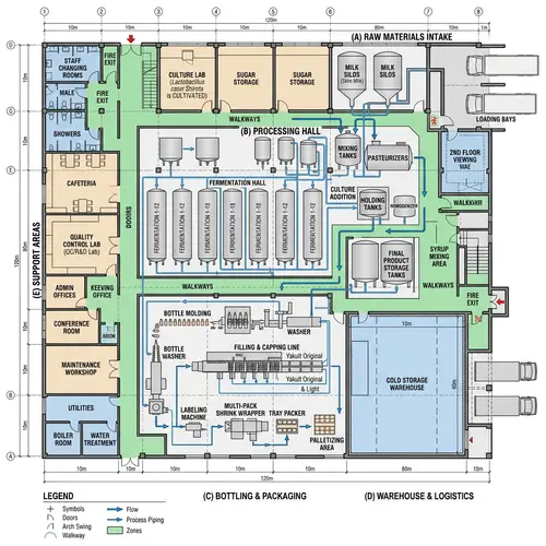 Factory Floor Plan Design for Yakult Production