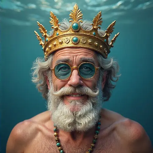Funny Party Poseidon with Atlantean Crown