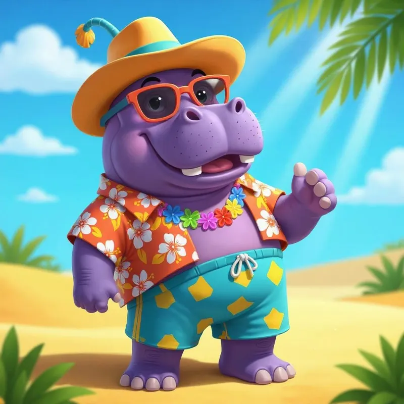 Funny Standing Character with a New Hat