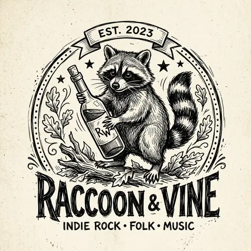Band Logo Design: Raccoon & Wine Bottle Art