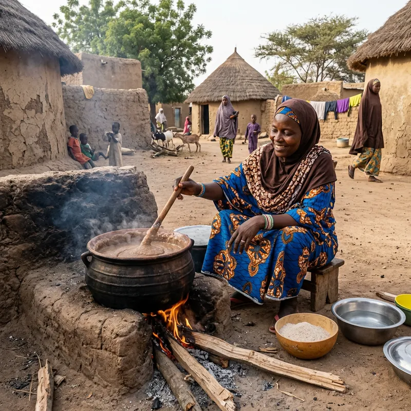 Housewife Cooking Toward Dawa in Village Housewife Cooking Toward Dawa in Village