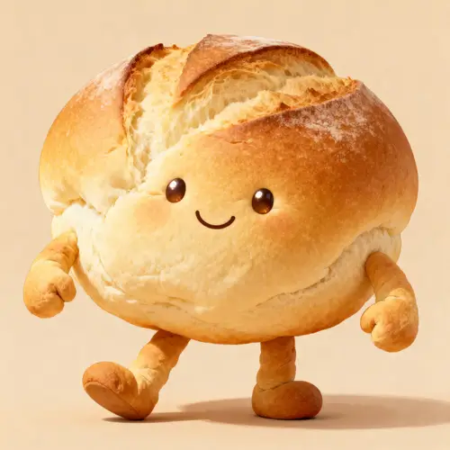 Happy Bread Dough Mascot: Fun and Friendly Design
