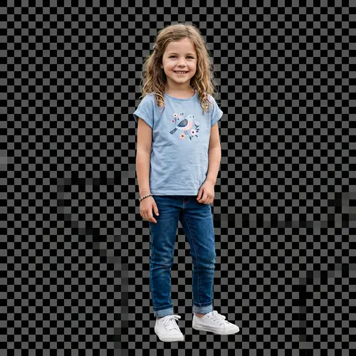 Young Caucasian Girl in Casual Attire - Transparent PNG Image