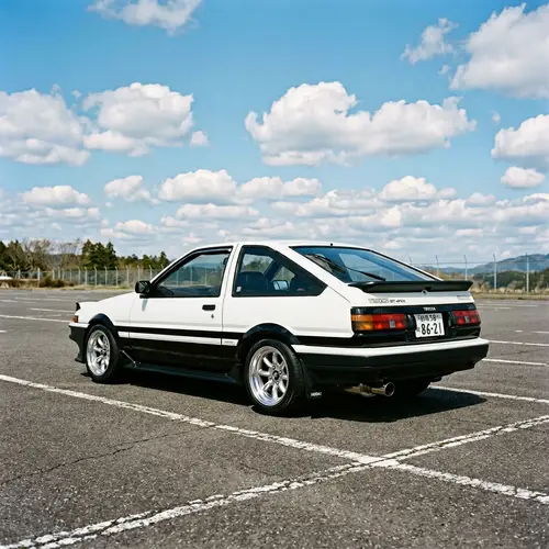 Toyota Sprinter Trueno AE86 - Classic Japanese Car in Iconic White & Black Design