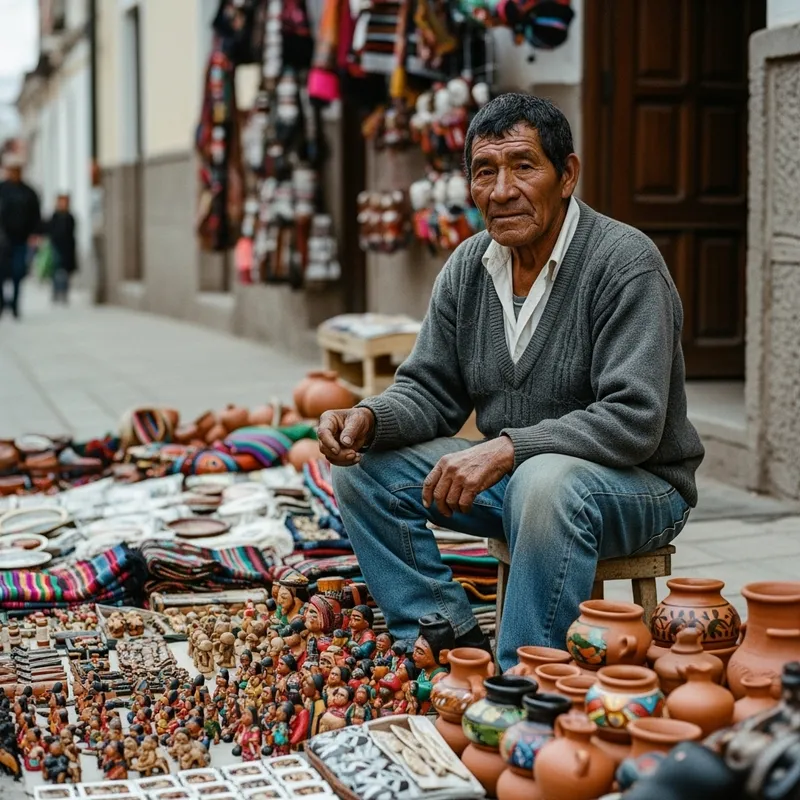 Street Artisan Vendor in Jujuy: A Realistic Depiction