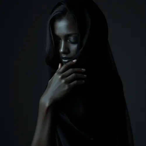 Elegant Fashion Photography: Jet-Black Beauty