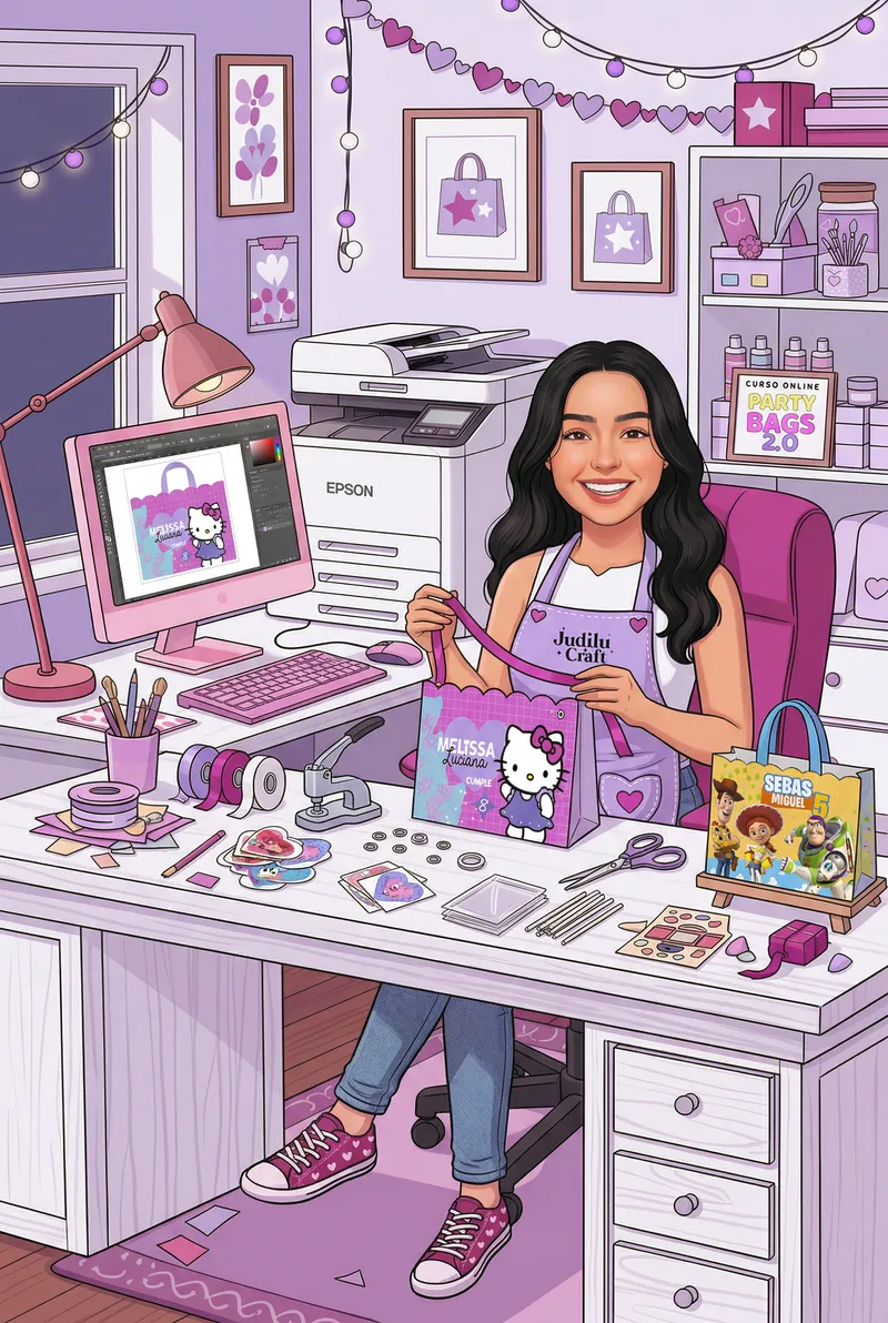 Chic Party Bag Setup in Pastel Workspace