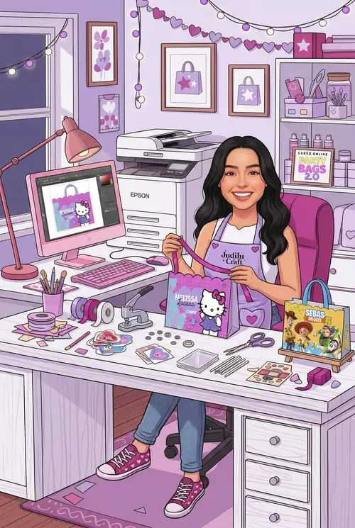 Chic Party Bag Setup in Pastel Workspace