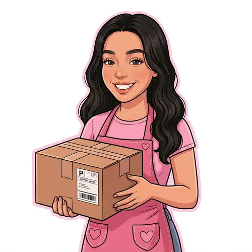 Happy Crafter with Pink Package Avatar Image