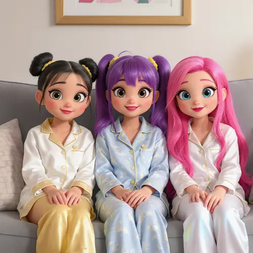 3D Girls in Pajamas: Fun and Friendship