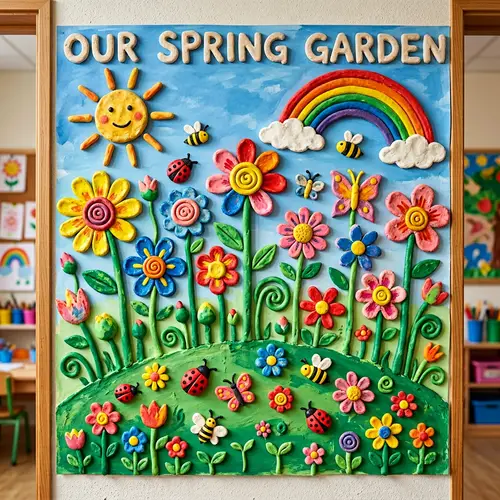 Spring Flowers Crafted by Kindergarten Kids