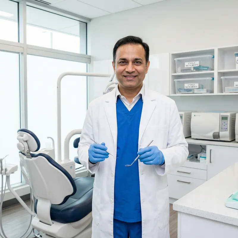 Professional Asian Dentist in a Clean Clinic