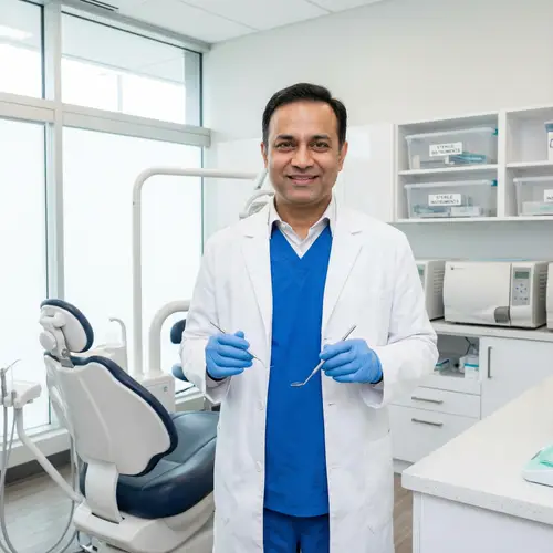 Professional Asian Dentist in a Clean Clinic