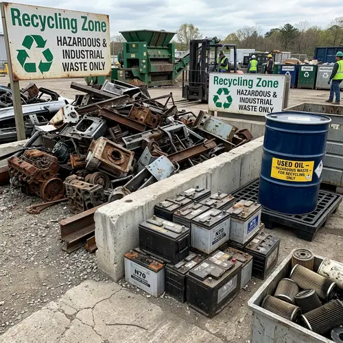 Recycling Waste: Batteries, Generator Filters, Scrap Metal & Used Oil