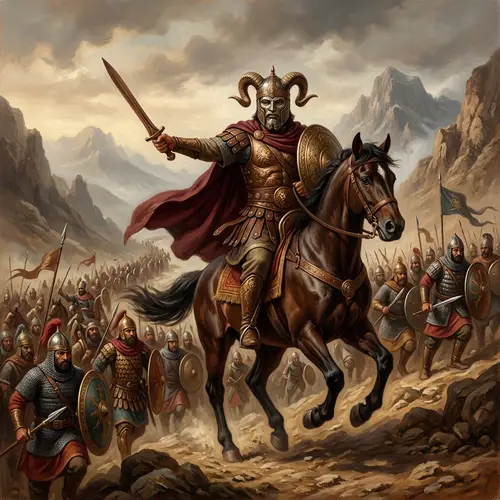 Towering Warrior Dhul-Qarnayn and His Grand Army Engage in Battle