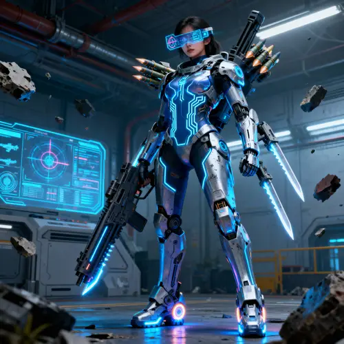 Mecha Exo Suit Armory with Missile Launchers