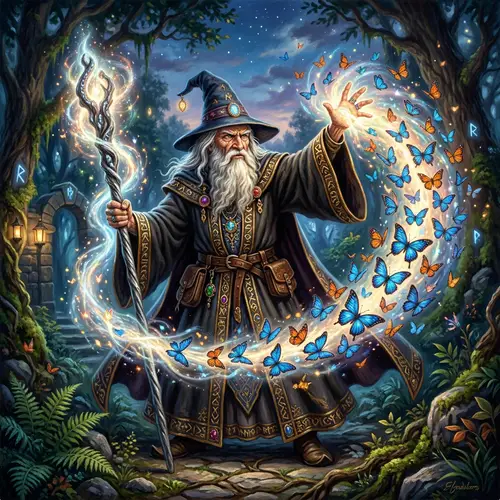 Ancient Wizard Casting Enchanting Spell | Fantasy Art