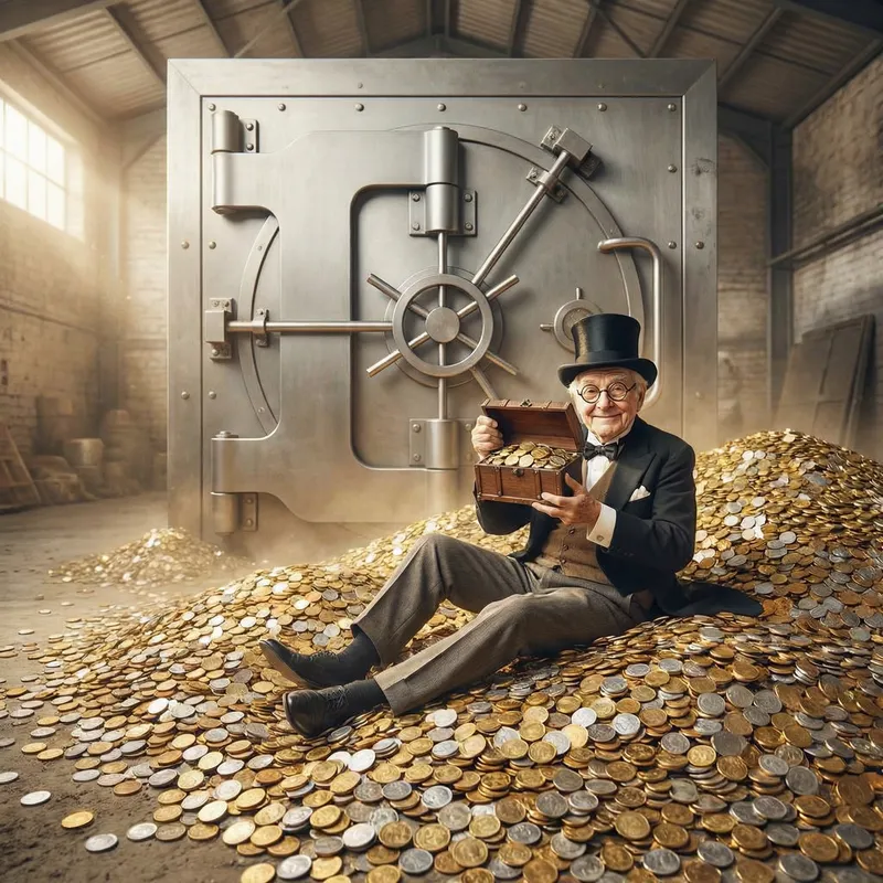 Dagobert Duck Amongst Coins | Safe Treasure Wealth